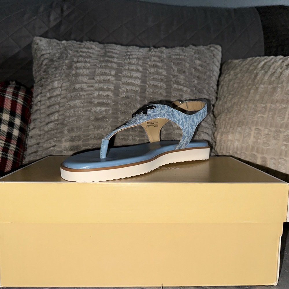 Michael Kors Blue Sporty Sandals with Cushioned Footbed